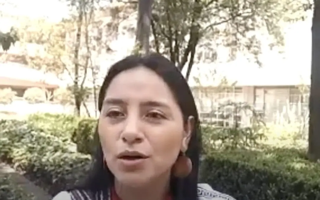 Ati Quigua at the Global Gathering for Mother Earth Laws.