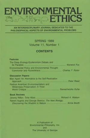 “Radical American Environmentalism and Wilderness Preservation: A Third World Critique”