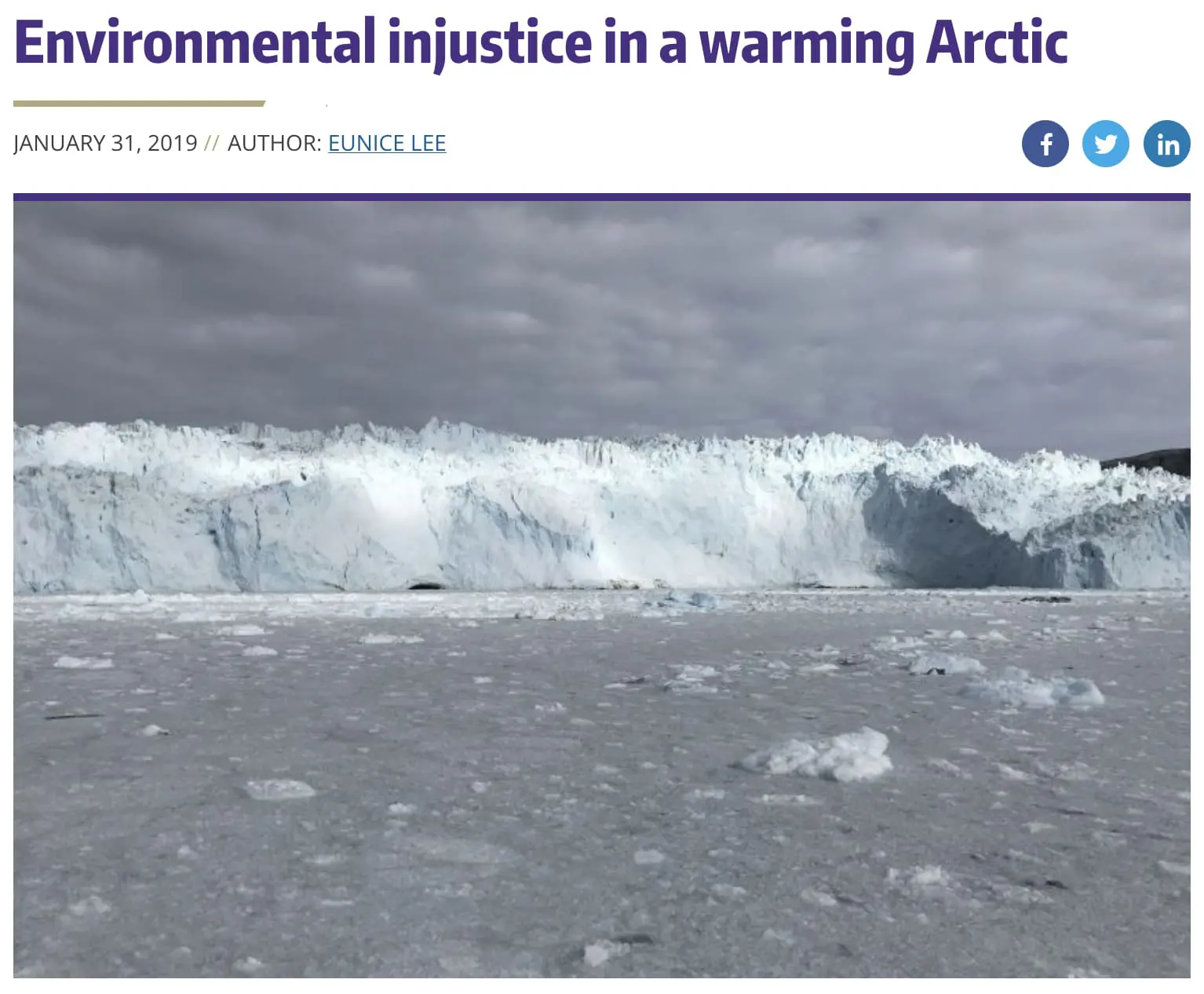 Environmental injustice in a warming Arctic: Eunice Lee